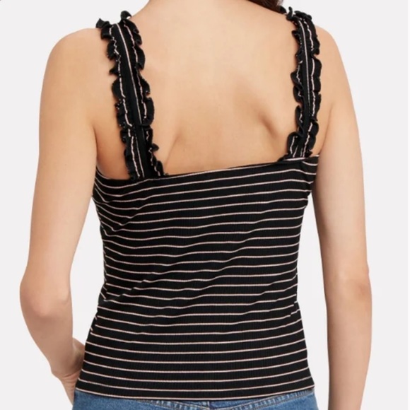 Intermix Carla Striped Ruffle Tank, Large - Picture 2 of 5